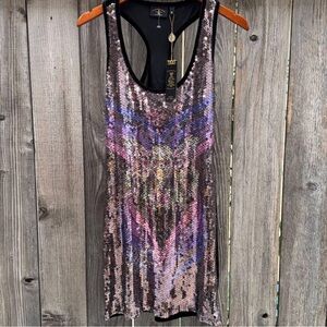 Sequin Mini Dress with Multicolor Design